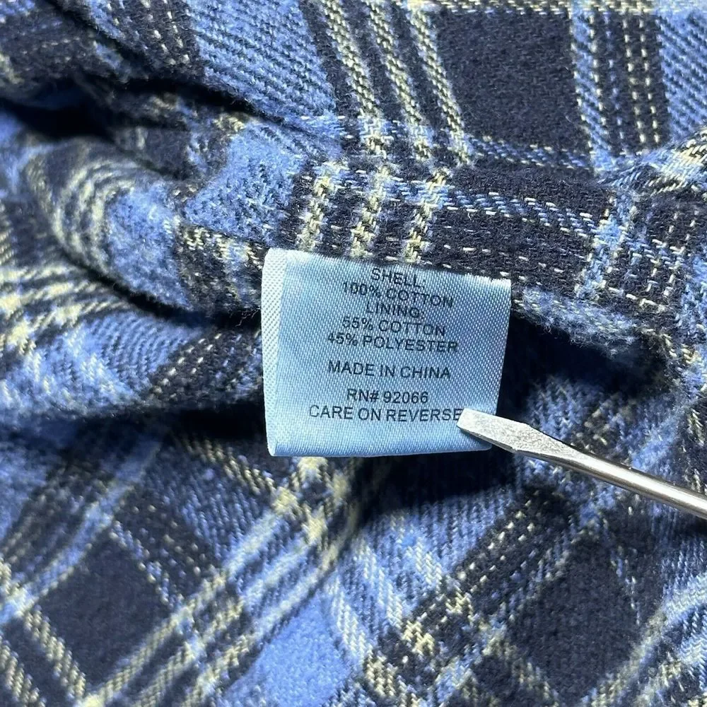 Work‎ n' Sport Blue Gray Denim Flannel Lined Workwear Button Shirt 2XL Lot of 2